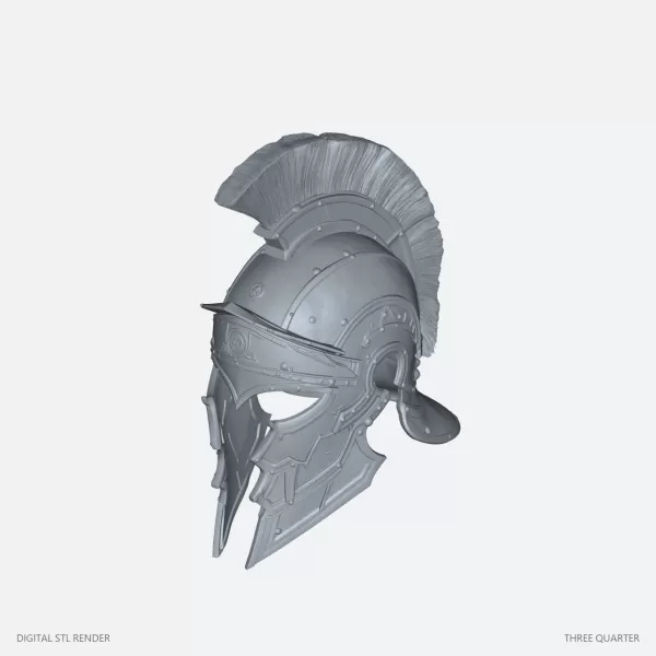 Crested Classical Helmet Display - STL - Model preview 2