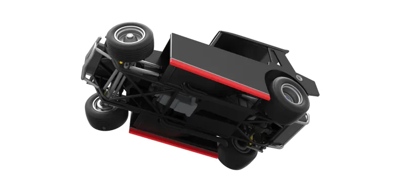 Vintage Dirt Modified stock car V6 while turning Scale 1:25 - Model preview 3