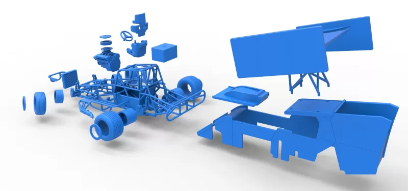 Southern Wing Modified Stock car while turning Scale 1:25 - Model preview 29