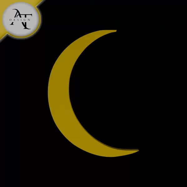 Simple Moon Symbol - 2D Art - Model preview 1