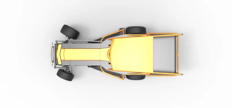 Vintage Dirt Modified stock car Version 5 while turning 1:25 - Model preview 11