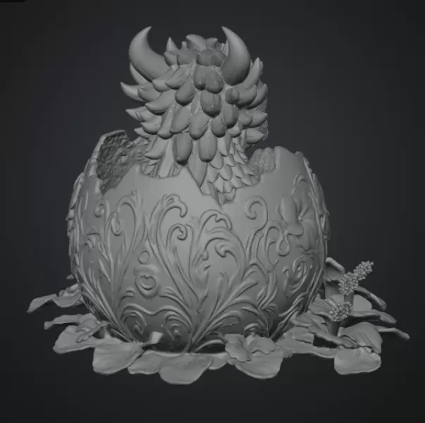 Hibiscus Hatchling Dragon STL File for 3D Print - Model preview 16