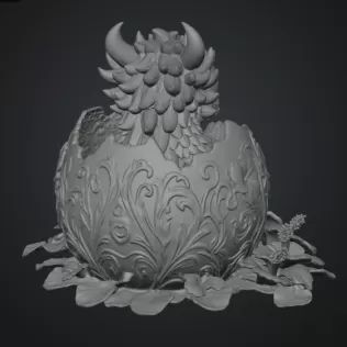 Hibiscus Hatchling Dragon STL File for 3D Print - Model thumbnail 16