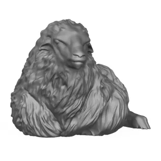 Sitting Sheep 3D Print Model - Model thumbnail 2