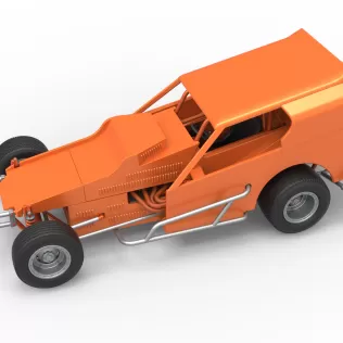 Vintage Dirt Modified stock car Version 3 Scale 1:25 - Model thumbnail 4