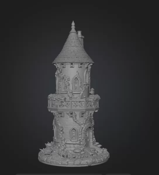 Enchanted Fantasy Tower STL File 3D Printable Fairy Tale Tower - Model preview 10