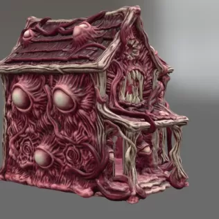 Flesh Monster Cottage STL for 3D Printing - Model thumbnail 6
