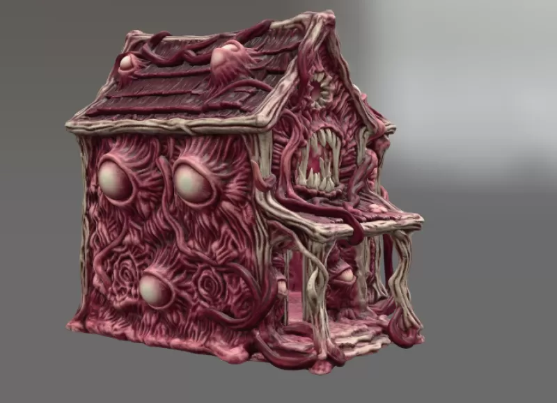 Flesh Monster Cottage STL for 3D Printing - Model preview 6