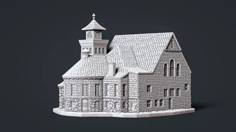 Mont Vernon Congregational Church 1896 - Model preview 4