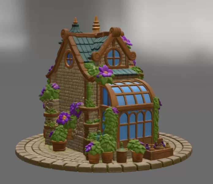 Enchanted Herbalist Cottage STL File for 3D Print - Model preview 8