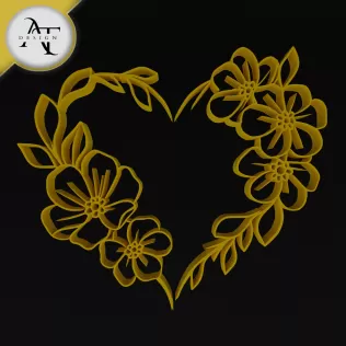 Heart of flowers - Line Art - 2D Wall Art Decor