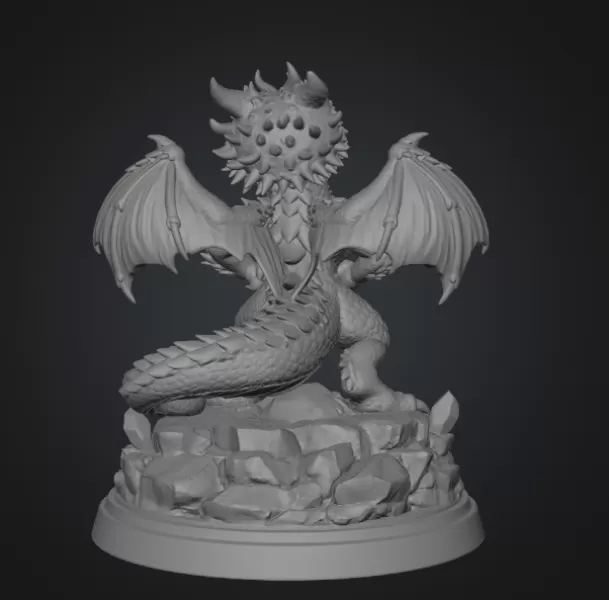 Brave Guardian Dragon STL File for 3D Printing - Model preview 10
