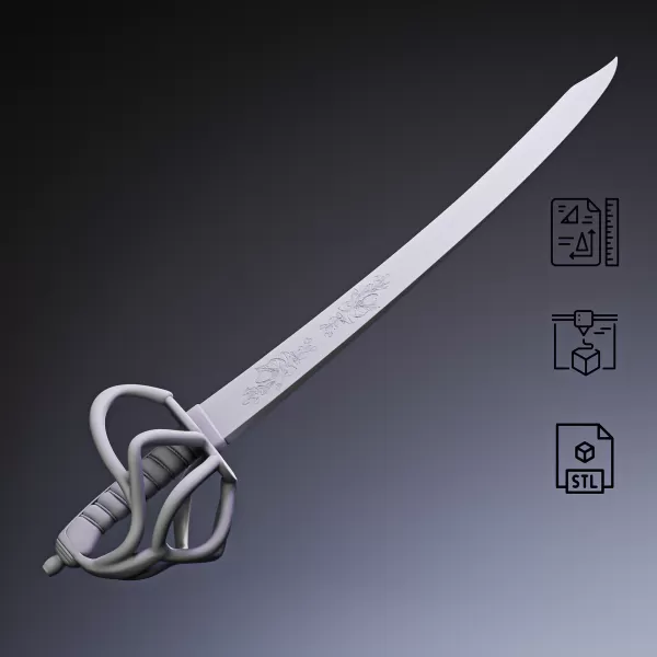 Pirate Cutlass Sword #RoZ - Model preview 4