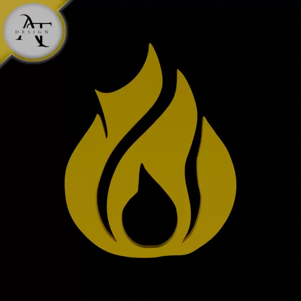 Simple Flame Symbol - 2D Art - Model preview 1