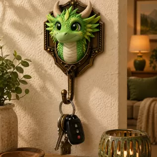Cute Dragon Wall Hook STL File Digital Download - Model thumbnail 2