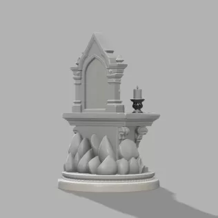 Mini Gothic Altar with Candles - Fantasy Halloween Prop - Model thumbnail 6