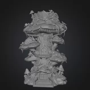 Enchanted Mushroom Village Tower STL File 3D Printable - Model thumbnail 11