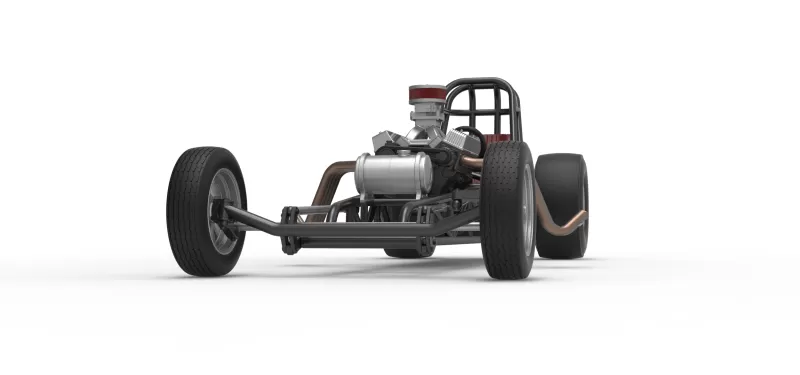 Vintage Front engine dragster Base Version 5 Scale 1:25 - Model preview 6