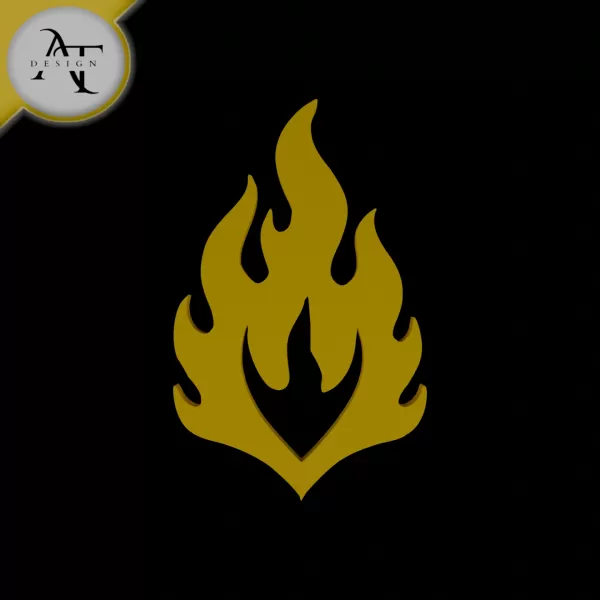 Simple Flame Symbol - 2D Art - Model preview 1