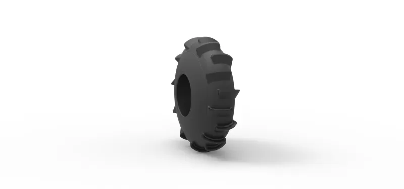 Dirt dragster rear tire at speed Scale 1:25 - Model preview 8
