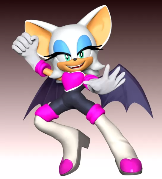 **Rouge the Bat is a character that appears in the Sonic the Hed - Model preview 3