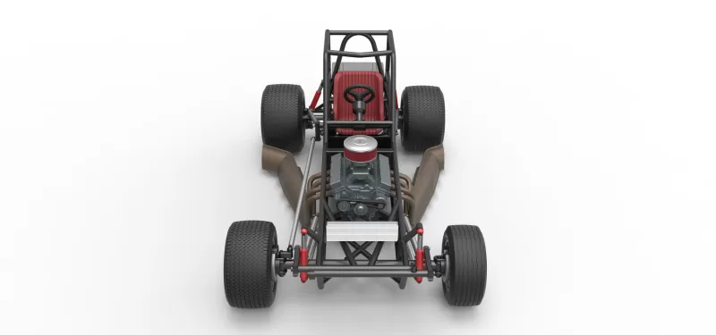 Vintage Dirt Modified stock car Base Version 3 Scale 1:25 - Model preview 8