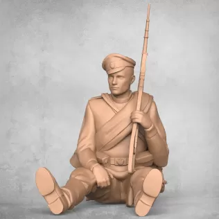 Resting Military Soldier - Model thumbnail 3