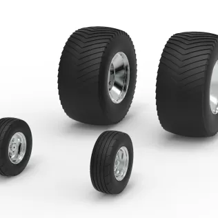 Wheel set of Pro Stock Pulling Tractor Version 3 Scale 1:25 - Model thumbnail 2