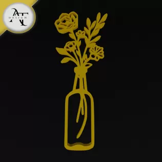 Flowers in vase - Line Art - 2D Wall Art Decor