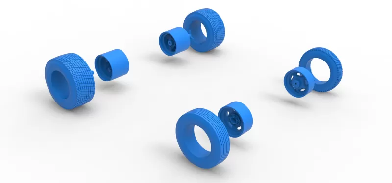 Wheel Set of Dirt Silver Crown Champ car Version 2 Scale 1:25 - Model preview 17