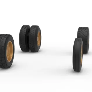Wheel Set of Vintage Dirt Supermodified stock car V2 Scale 1:25 - Model thumbnail 3