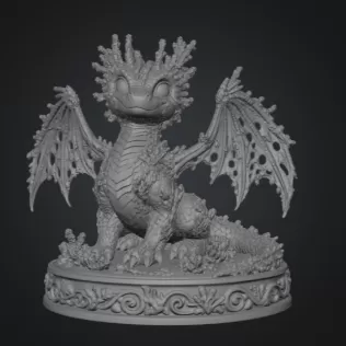 Coral Reef Baby Dragon STL for 3D Print - Model thumbnail 7