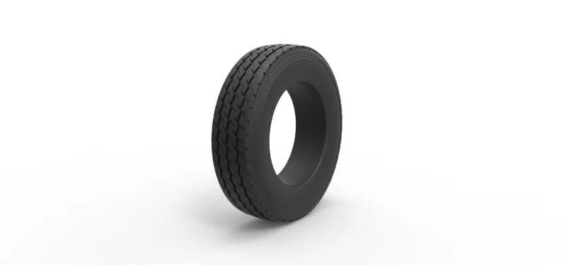 Semi truck tire 13 Scale 1:25 - Model preview 2