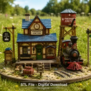 Pinewood Junction Railway Station STL File for 3D Print