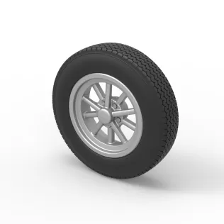 Front wheel of old school dragster Version 6 Scale 1:25 - Model thumbnail 7