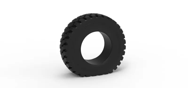 Offroad tire 75 deflated Scale 1:25 - Model preview 1
