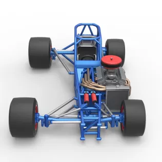 Supermodified front engine race car Base Version 4 Scale 1:25 - Model thumbnail 8