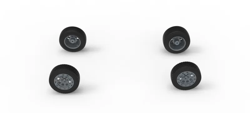 Wheel set of BriSCA Formula 1 Stock Car for Dirt V2 Scale 1:25 - Model preview 5