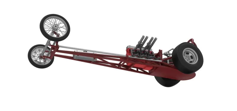 Vintage Front engine dragster Base Version 6 Scale 1:25 - Model preview 3