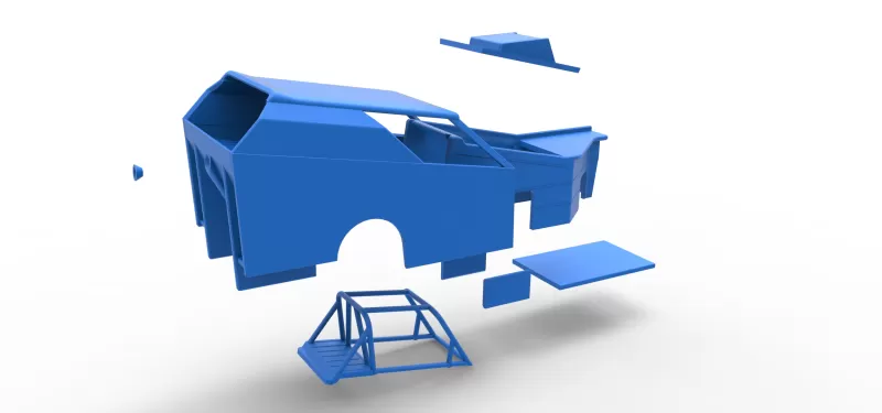 Shell of Vintage Dirt Modified stock car Version 7 Scale 1:25 - Model preview 26