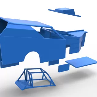 Shell of Vintage Dirt Modified stock car Version 7 Scale 1:25 - Model thumbnail 26