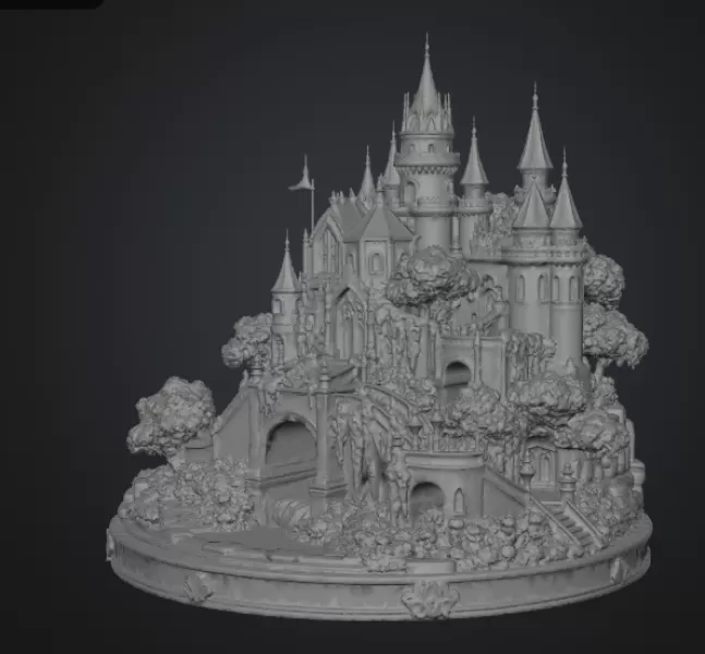 Blossom Crown Castle STL File for 3D Print - Model preview 10