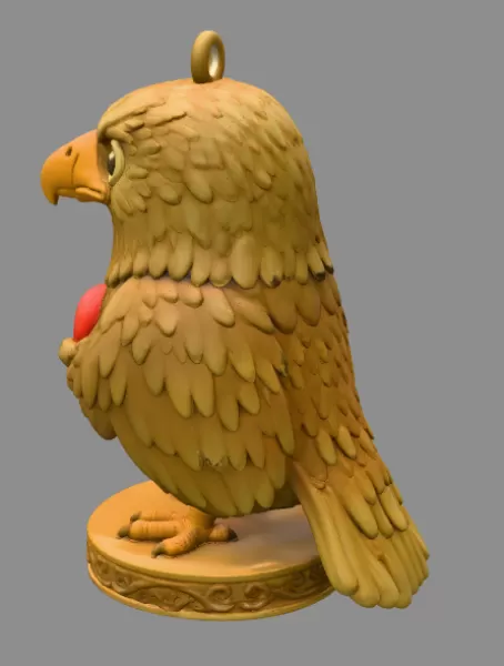 Cute Eagle with Heart – 3D Printable STL File - Model preview 4
