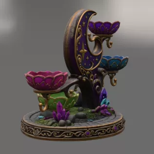 Celestial Moon Jewelry & Key Organizer STL File for 3D Print - Model thumbnail 8