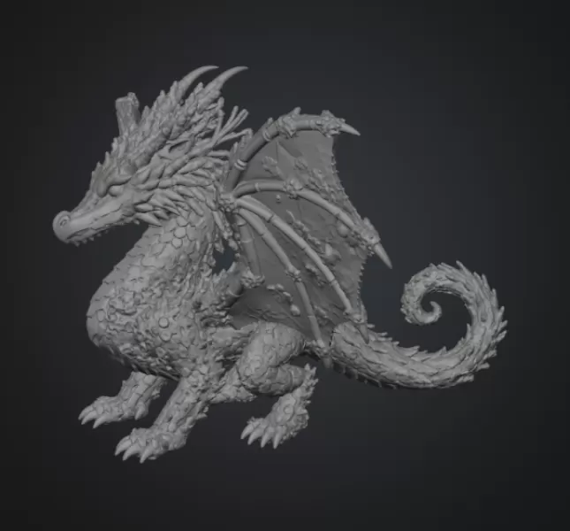 🐉 Coral Reef Dragon STL File for 3D Print - Model preview 11