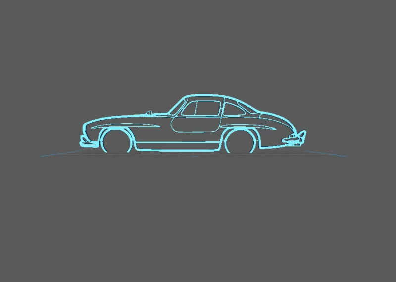 Mercedes - 300 LS Wall Art - Model preview 1