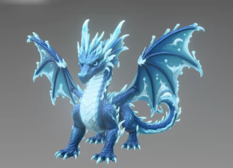 🌊 Frostwave Water Dragon STL File for 3D Print - Model preview 5