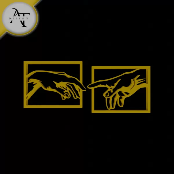 Heands - Silhouette - 2D Wall Art Decor - Model preview 1