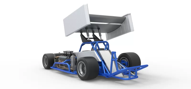 Supermodified front engine race car V4 Scale 1:25 - Model preview 28