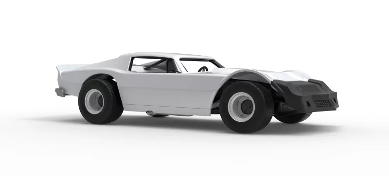 Vintage Dirt late model Race car Version 3 Scale 1:25 - Model preview 25